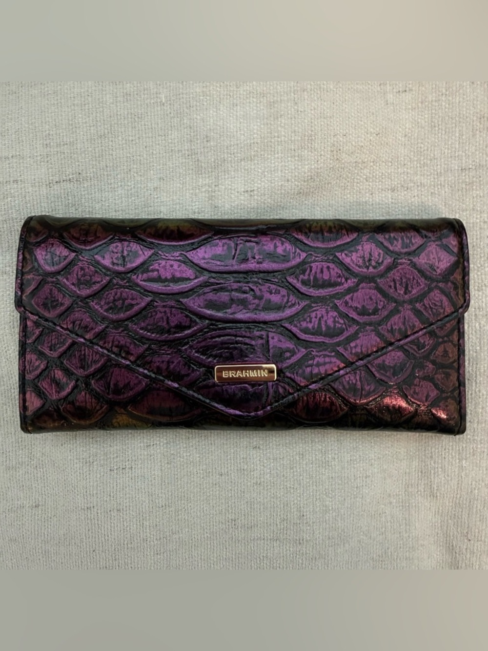 Brahmin Veronica Envelope Wallet Passion Purple Excelsior Leather